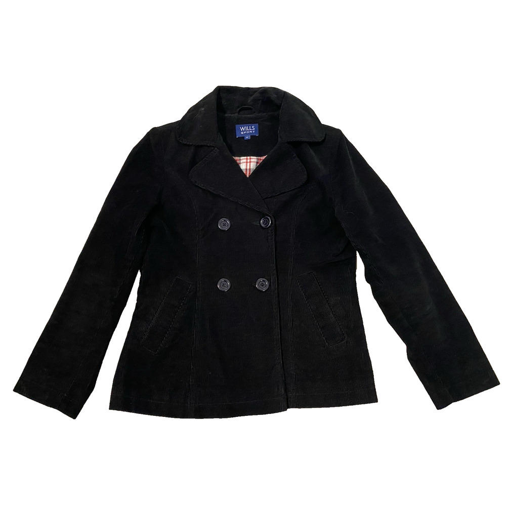 Black Double-Breasted Women's Corduroy Jacket - Picture 5 of 16